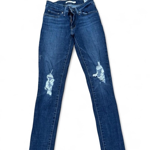 Levi's Mid Rise Ripped Skinny Jeans - Picture 3 of 6